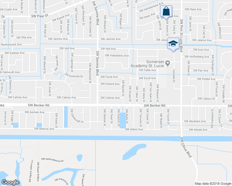 map of restaurants, bars, coffee shops, grocery stores, and more near 1026 Southwest Dartmouth Avenue in Port Saint Lucie
