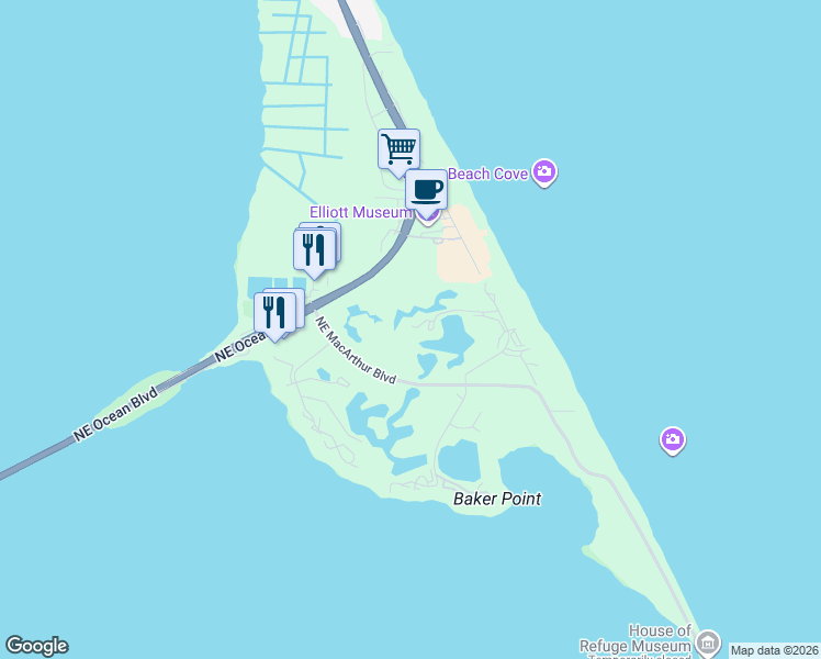 map of restaurants, bars, coffee shops, grocery stores, and more near 5553 Northeast Gulfstream Way in Stuart