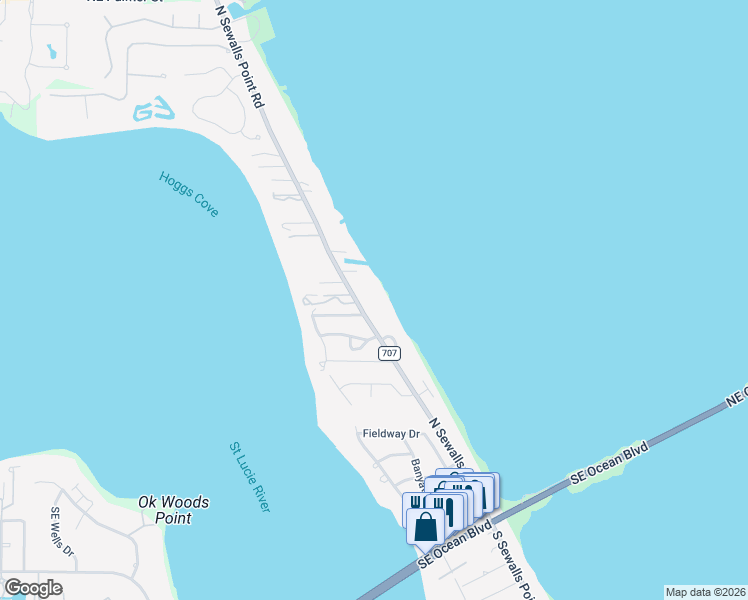 map of restaurants, bars, coffee shops, grocery stores, and more near 70 North Sewalls Point Road in Stuart
