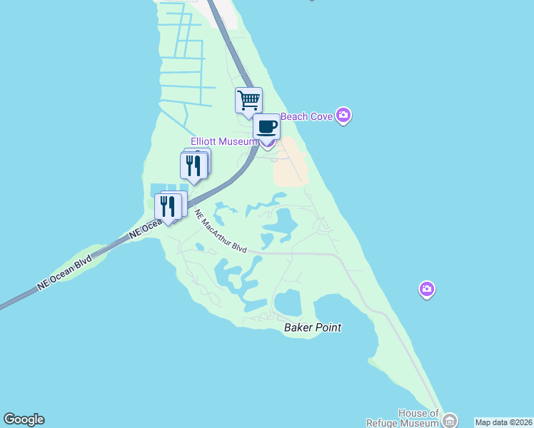 map of restaurants, bars, coffee shops, grocery stores, and more near 5525 Northeast Gulfstream Way in Stuart