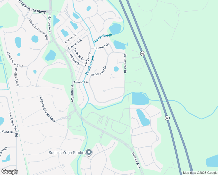 map of restaurants, bars, coffee shops, grocery stores, and more near 5928 Mariposa Lane in Sarasota