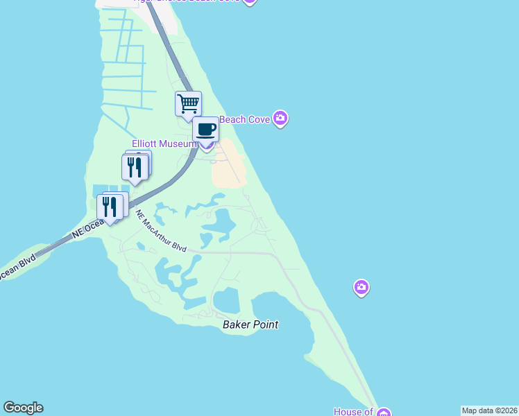 map of restaurants, bars, coffee shops, grocery stores, and more near 579 Northeast Plantation Road in Stuart