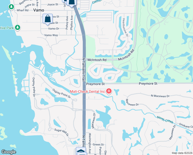 map of restaurants, bars, coffee shops, grocery stores, and more near 4058 Westbourne Circle in Sarasota