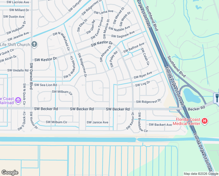 map of restaurants, bars, coffee shops, grocery stores, and more near 200 Southwest Ike Place in Port St. Lucie