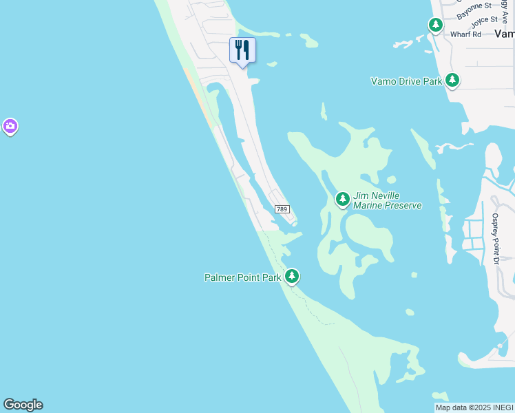 map of restaurants, bars, coffee shops, grocery stores, and more near 9265 Blind Pass Road in Sarasota