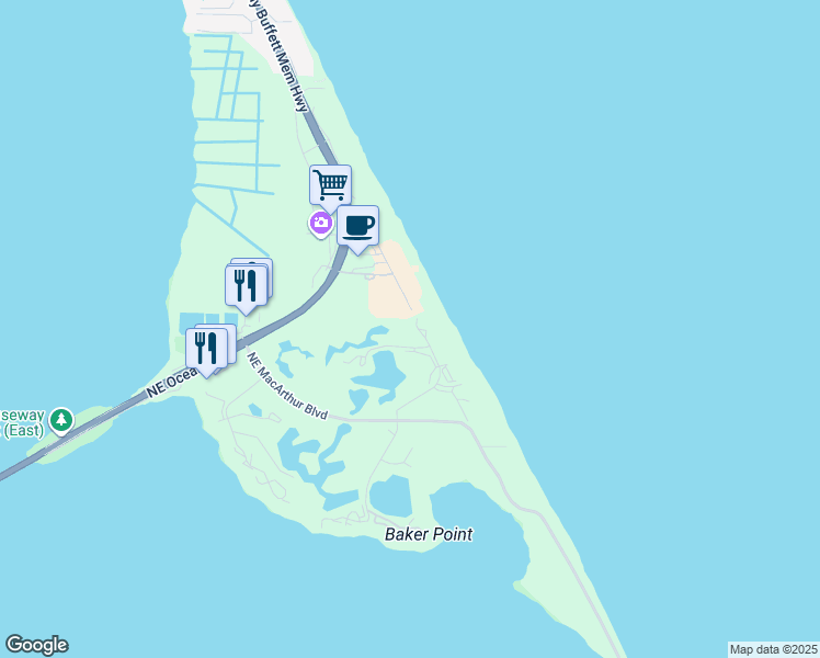 map of restaurants, bars, coffee shops, grocery stores, and more near 5811 Northeast Gulfstream Way in Stuart