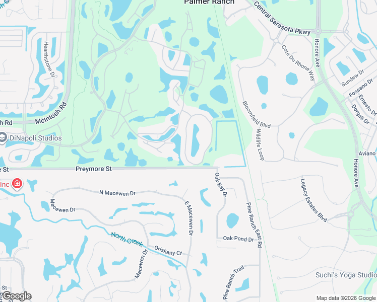 map of restaurants, bars, coffee shops, grocery stores, and more near 9542 Forest Hills Circle in Sarasota