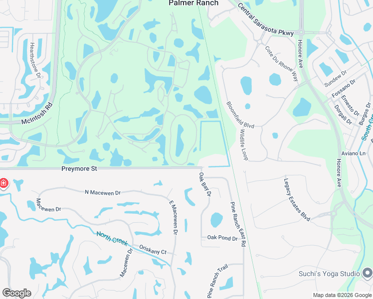 map of restaurants, bars, coffee shops, grocery stores, and more near 9492 Forest Hills Circle in Sarasota