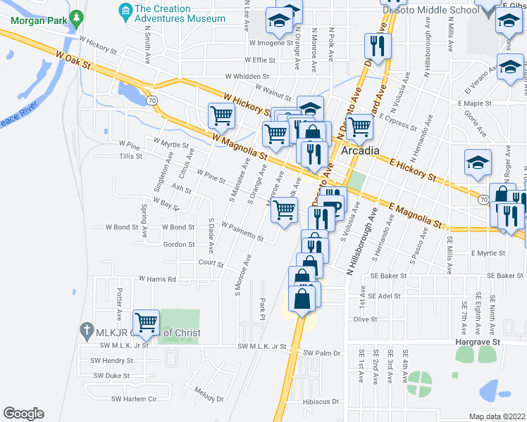 map of restaurants, bars, coffee shops, grocery stores, and more near 1 Brightwell Court in Arcadia