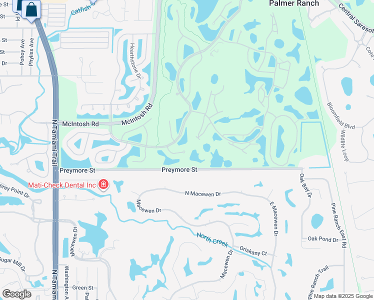 map of restaurants, bars, coffee shops, grocery stores, and more near 9477 Cedar Ridge Lane in Sarasota