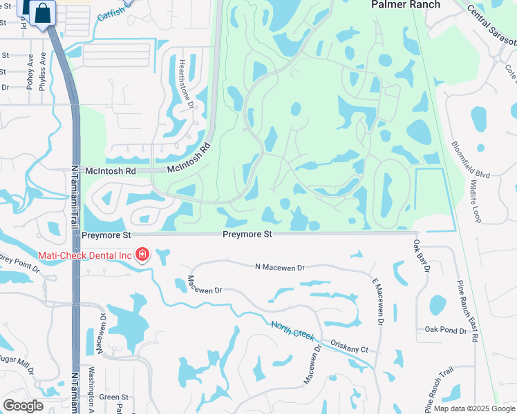 map of restaurants, bars, coffee shops, grocery stores, and more near 9477 Cedar Ridge Lane in Sarasota