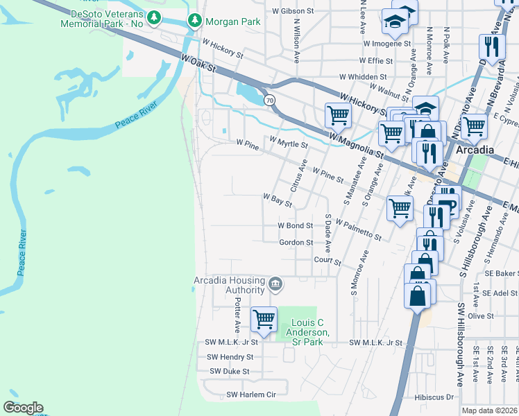map of restaurants, bars, coffee shops, grocery stores, and more near 412 Singleton Avenue in Arcadia