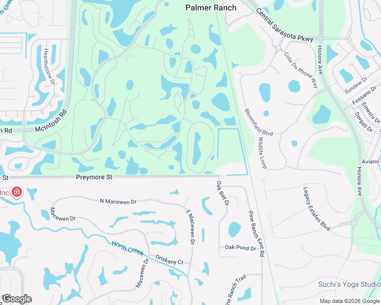 map of restaurants, bars, coffee shops, grocery stores, and more near 9542 Forest Hills Circle in Sarasota