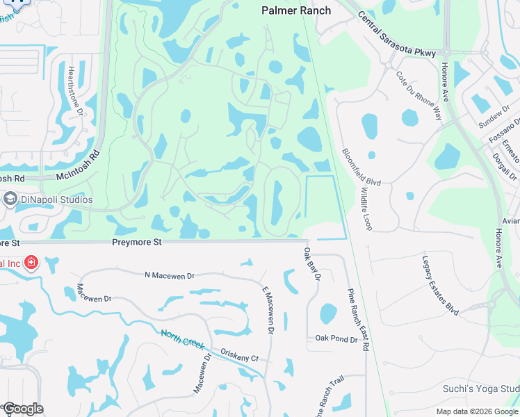 map of restaurants, bars, coffee shops, grocery stores, and more near 9542 Forest Hills Circle in Sarasota