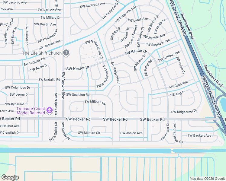 map of restaurants, bars, coffee shops, grocery stores, and more near 152 SW Elderberry Dr in Port St Lucie