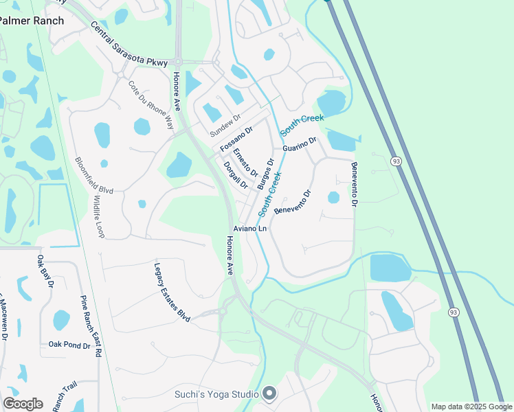 map of restaurants, bars, coffee shops, grocery stores, and more near 1743 Burgos Drive in Sarasota