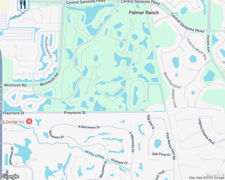 map of restaurants, bars, coffee shops, grocery stores, and more near 9620 Club South Circle in Sarasota