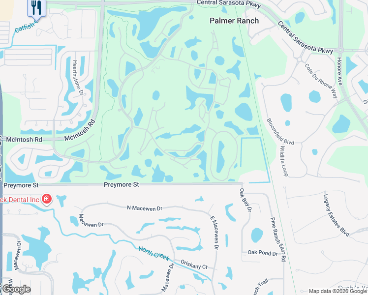 map of restaurants, bars, coffee shops, grocery stores, and more near 9620 Club South Circle in Sarasota