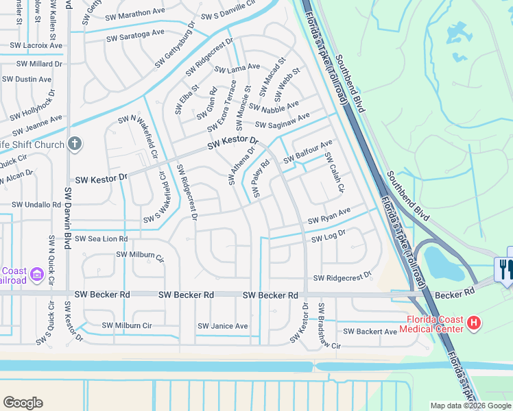 map of restaurants, bars, coffee shops, grocery stores, and more near 312 Southwest Elderberry Drive in Port St. Lucie