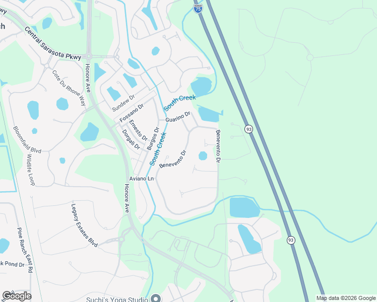 map of restaurants, bars, coffee shops, grocery stores, and more near 5983 Benevento Drive in Sarasota