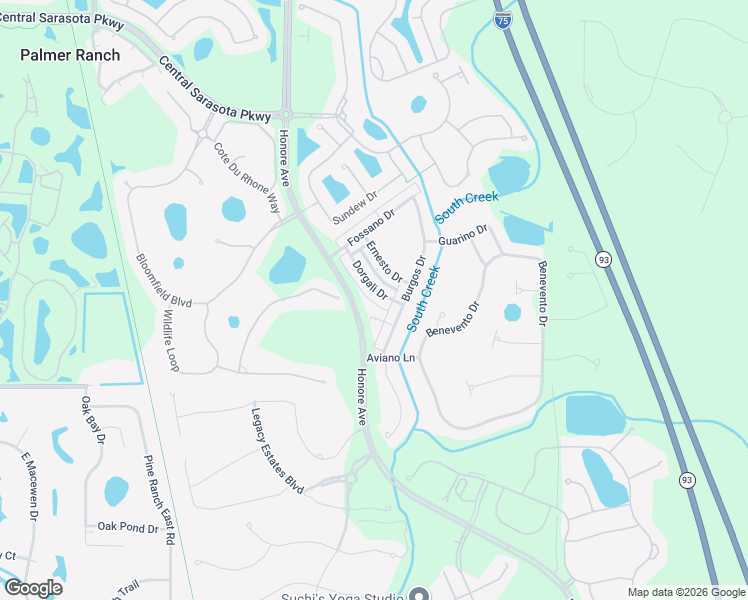 map of restaurants, bars, coffee shops, grocery stores, and more near 1574 Dorgali Drive in Sarasota