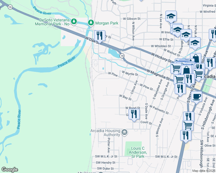 map of restaurants, bars, coffee shops, grocery stores, and more near 7 Owens Avenue in Arcadia