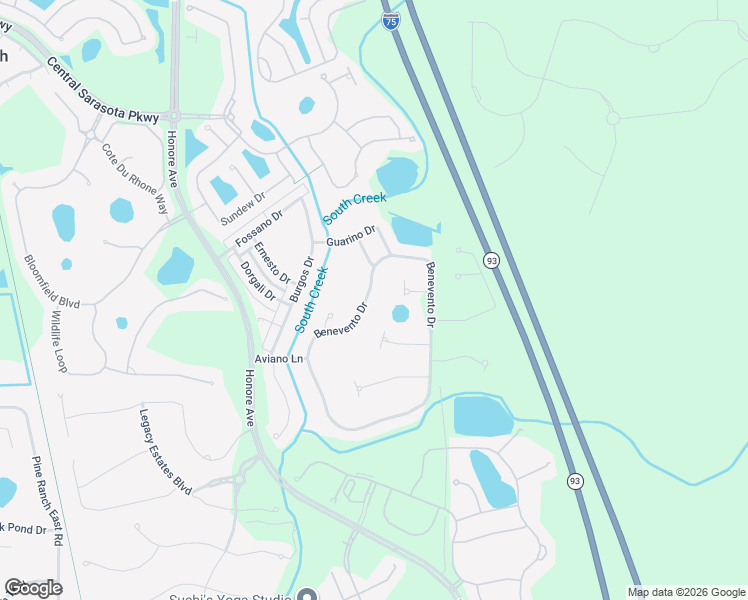 map of restaurants, bars, coffee shops, grocery stores, and more near 5983 Benevento Drive in Sarasota