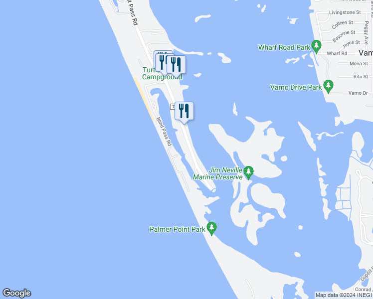 map of restaurants, bars, coffee shops, grocery stores, and more near 9200 Midnight Pass Road in Sarasota