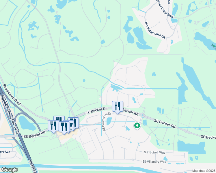 map of restaurants, bars, coffee shops, grocery stores, and more near 420 Southeast Fascino Circle in Port St. Lucie