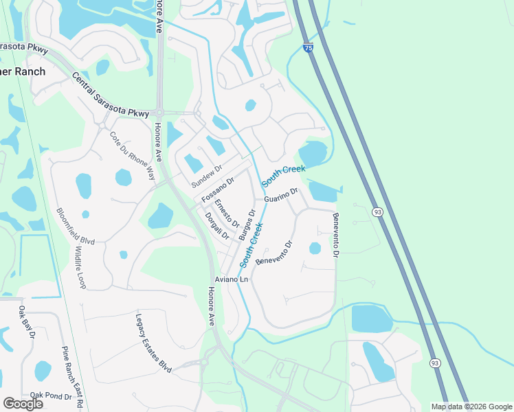 map of restaurants, bars, coffee shops, grocery stores, and more near 1442 Burgos Drive in Sarasota