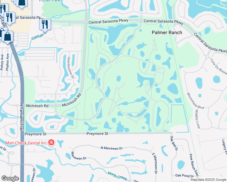 map of restaurants, bars, coffee shops, grocery stores, and more near 9490 High Gate Drive in Sarasota