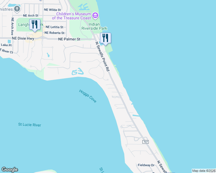 map of restaurants, bars, coffee shops, grocery stores, and more near 12 Wendy Lane in Stuart