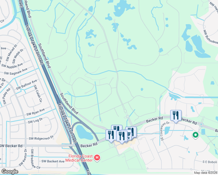 map of restaurants, bars, coffee shops, grocery stores, and more near 159 Southeast Bella Strano in Port St. Lucie