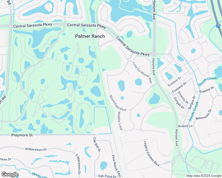 map of restaurants, bars, coffee shops, grocery stores, and more near 8889 Bloomfield Boulevard in Sarasota