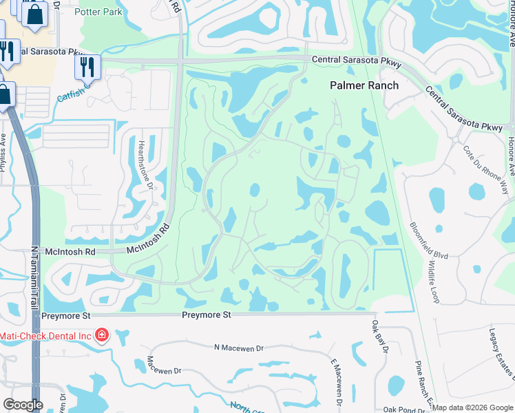 map of restaurants, bars, coffee shops, grocery stores, and more near 4645 Tower Hill Lane in Sarasota