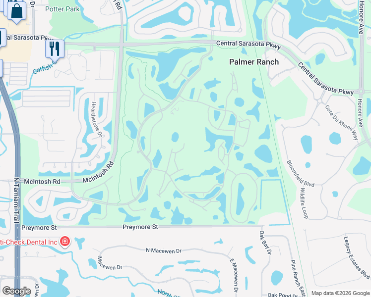 map of restaurants, bars, coffee shops, grocery stores, and more near 4645 Tower Hill Lane in Sarasota