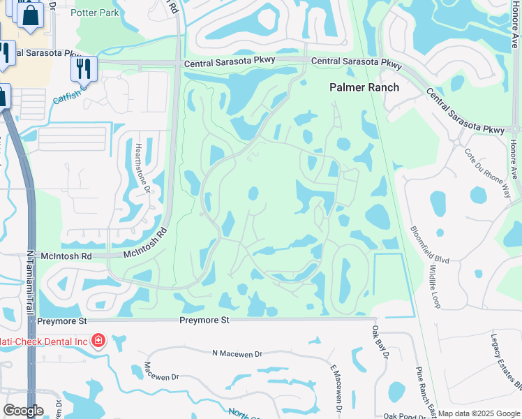 map of restaurants, bars, coffee shops, grocery stores, and more near 4645 Tower Hill Lane in Sarasota