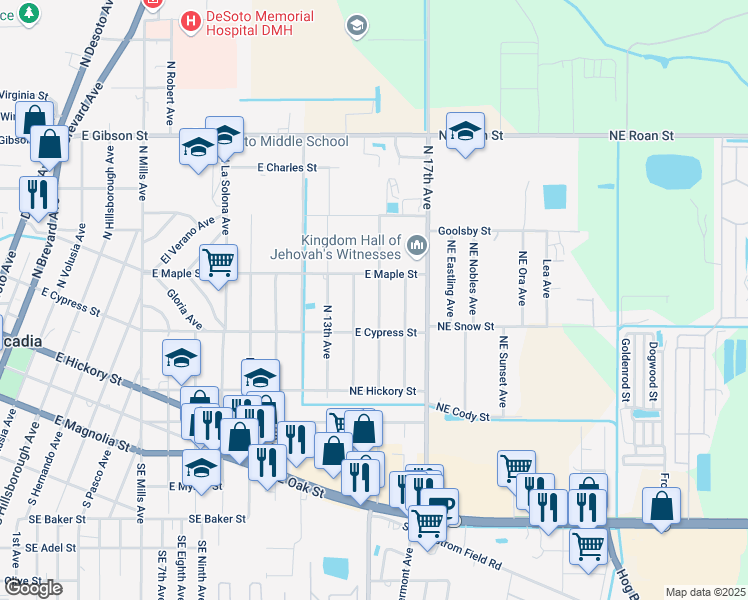 map of restaurants, bars, coffee shops, grocery stores, and more near 419 North Fifteenth Avenue in Arcadia