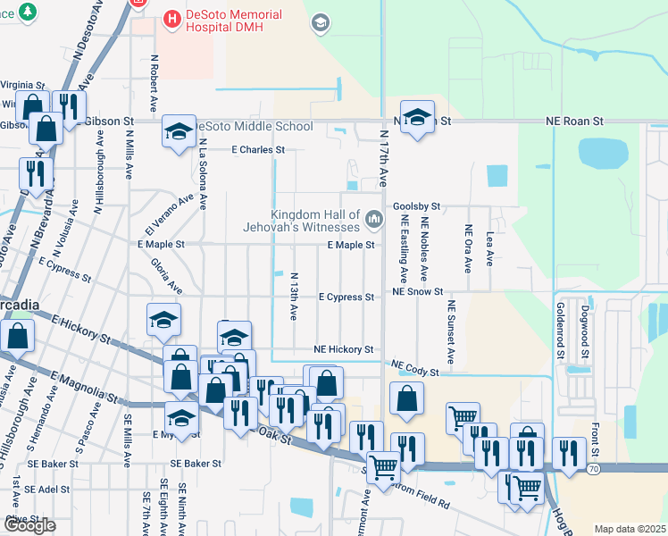 map of restaurants, bars, coffee shops, grocery stores, and more near 419 North Fifteenth Avenue in Arcadia