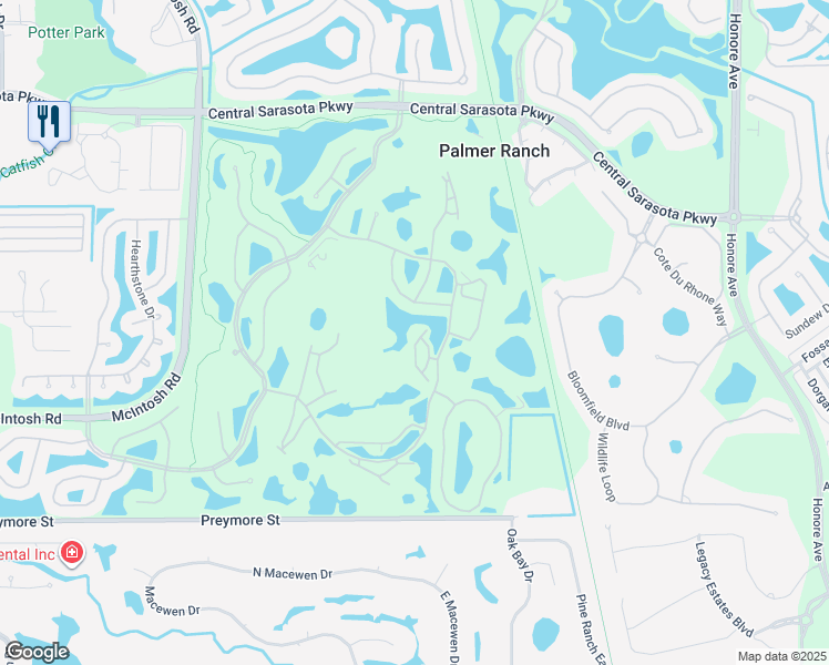 map of restaurants, bars, coffee shops, grocery stores, and more near 9300 Clubside Circle in Sarasota