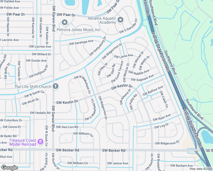 map of restaurants, bars, coffee shops, grocery stores, and more near 218 Southwest Kestor Drive in Port St. Lucie