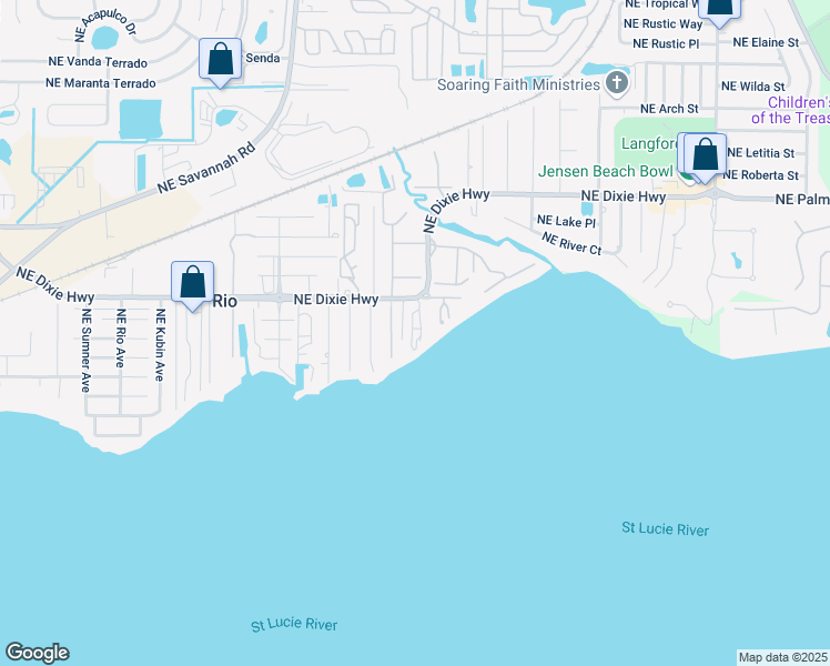 map of restaurants, bars, coffee shops, grocery stores, and more near 1530 Sea Horse Place in Jensen Beach