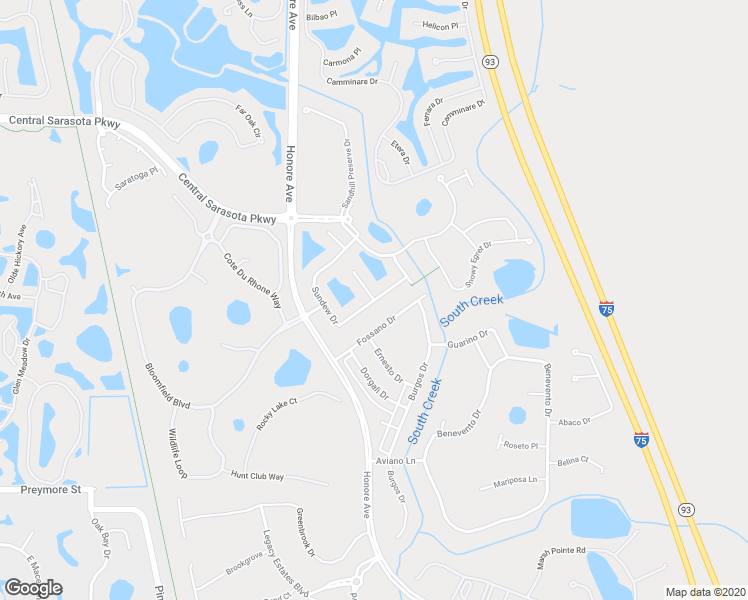 map of restaurants, bars, coffee shops, grocery stores, and more near Sundew Drive in Sarasota
