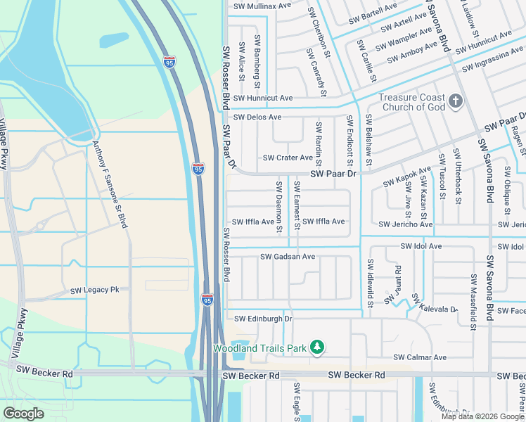 map of restaurants, bars, coffee shops, grocery stores, and more near 1526 Southwest Jacksonville Avenue in Port Saint Lucie