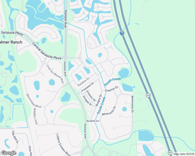 map of restaurants, bars, coffee shops, grocery stores, and more near 5772 Fossano Drive in Sarasota
