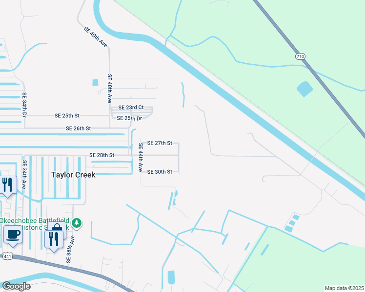 map of restaurants, bars, coffee shops, grocery stores, and more near 2702 Southeast 47th Terrace in Okeechobee
