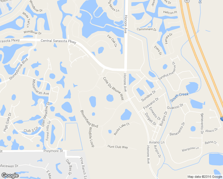 map of restaurants, bars, coffee shops, grocery stores, and more near 5150 Cote Du Rhone Way in Sarasota