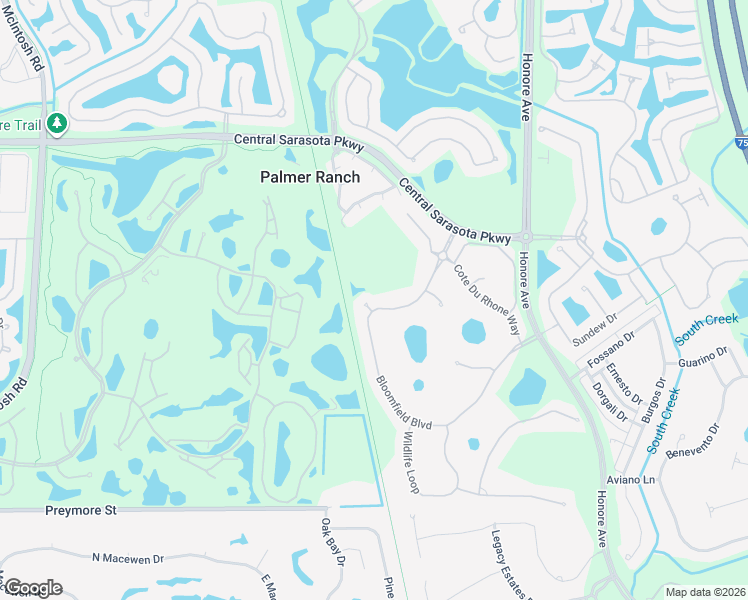 map of restaurants, bars, coffee shops, grocery stores, and more near 8858 Bloomfield Boulevard in Sarasota
