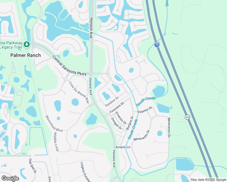 map of restaurants, bars, coffee shops, grocery stores, and more near 11175 Roseate Court in Sarasota