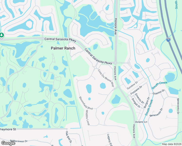 map of restaurants, bars, coffee shops, grocery stores, and more near 8830 Bloomfield Boulevard in Sarasota